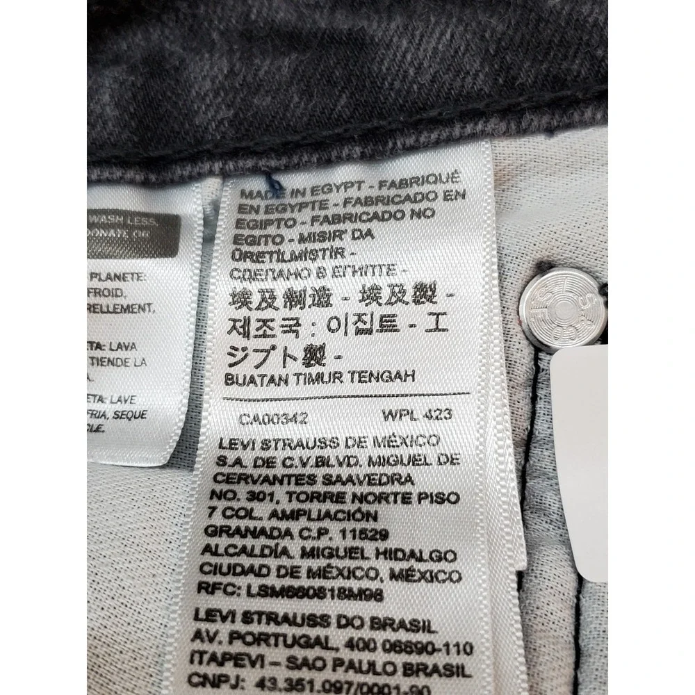 Levi's 514 Men Jeans 30X32 Black Denim Slim Fit 30